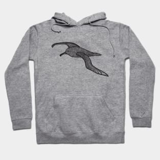 Sooty Albatross Ink Art - cool bird design - on white Hoodie